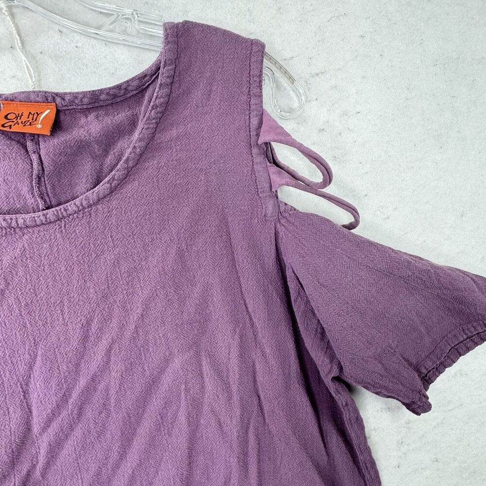 Oh My Gauze 2 Women’s Size Medium / Large Cold Shoulder Top Lagenlook Beachy - Picture 11 of 12